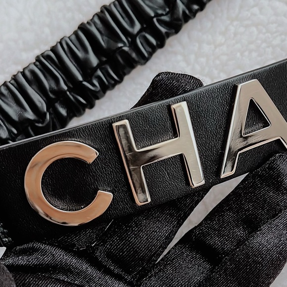 Auth Chanel Ss19 CC Logo Elastic Ruched Waist-belt Size.85 -Extremely Rare - Picture 4 of 15